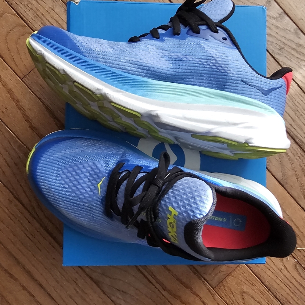 Hoka Blue and Black Sneakers Cliftin 9. Only Worn 1 Day For 3 Hours Boys 5